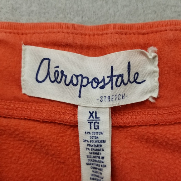 Aeropostale SweatPants Womens XL Orange Elastic Waist Drawstring Soft est 1987 - Picture 8 of 9